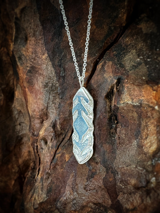 Aztec Arrow Pendant Necklace - Rustic Sand Casted