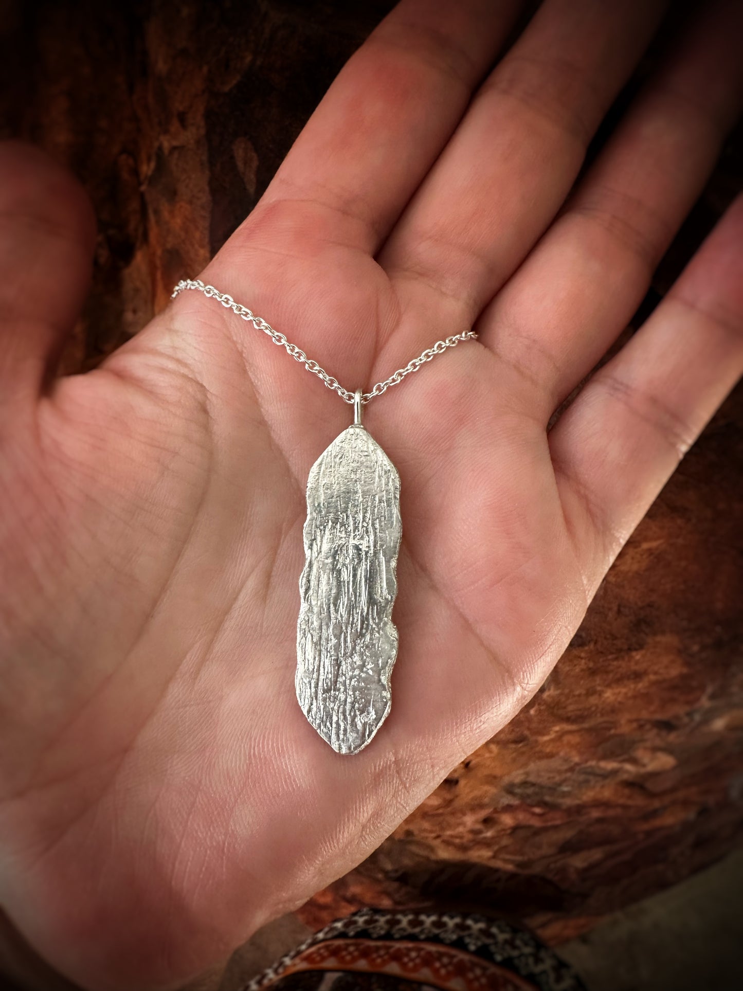 Aztec Arrow Pendant Necklace - Rustic Sand Casted
