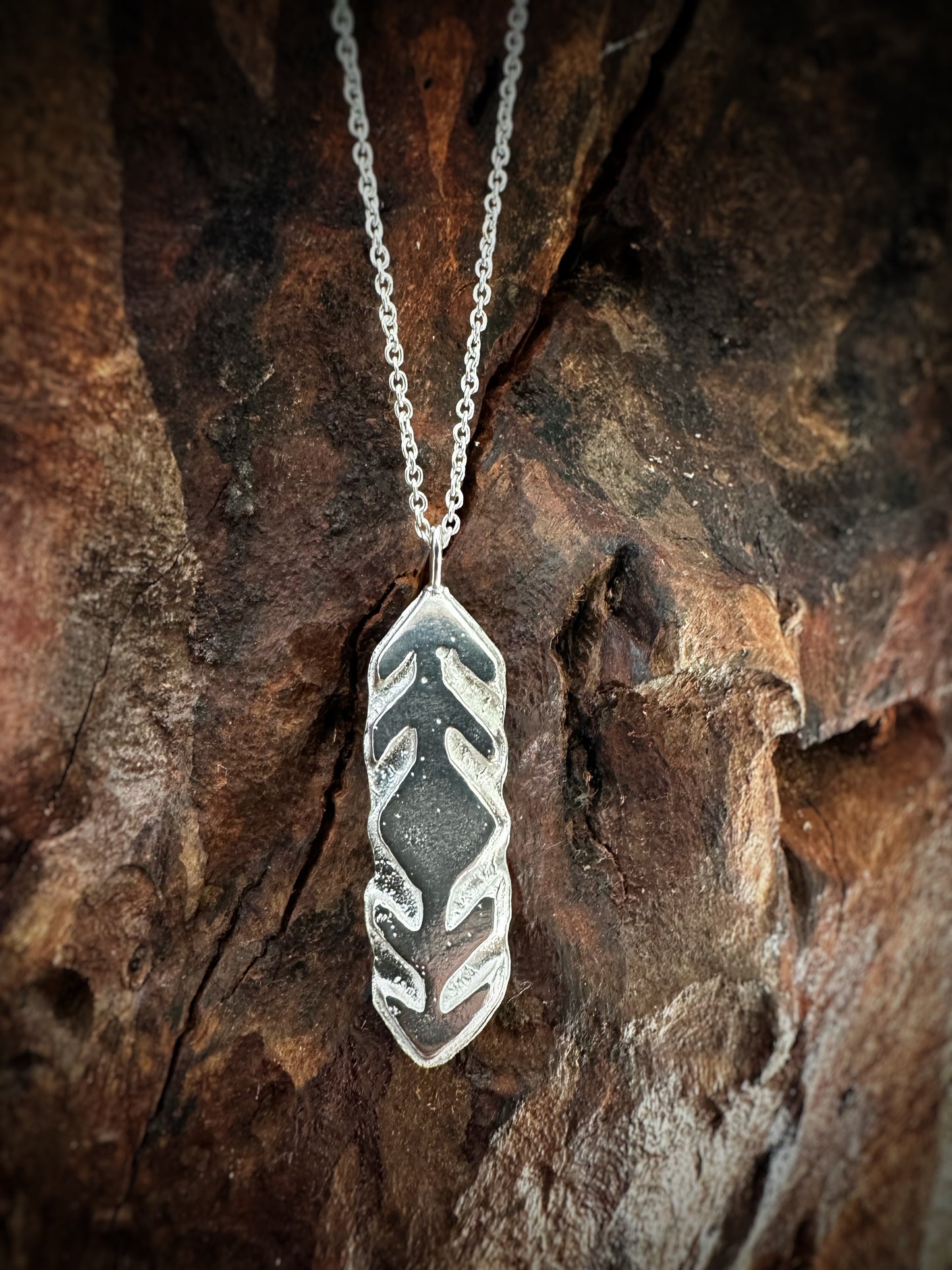 Aztec Arrow Pendant Necklace - Rustic Sand Casted