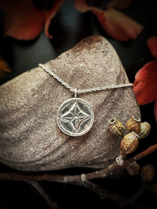 Northern Star Pendant Necklace Solid Sterling Silver
