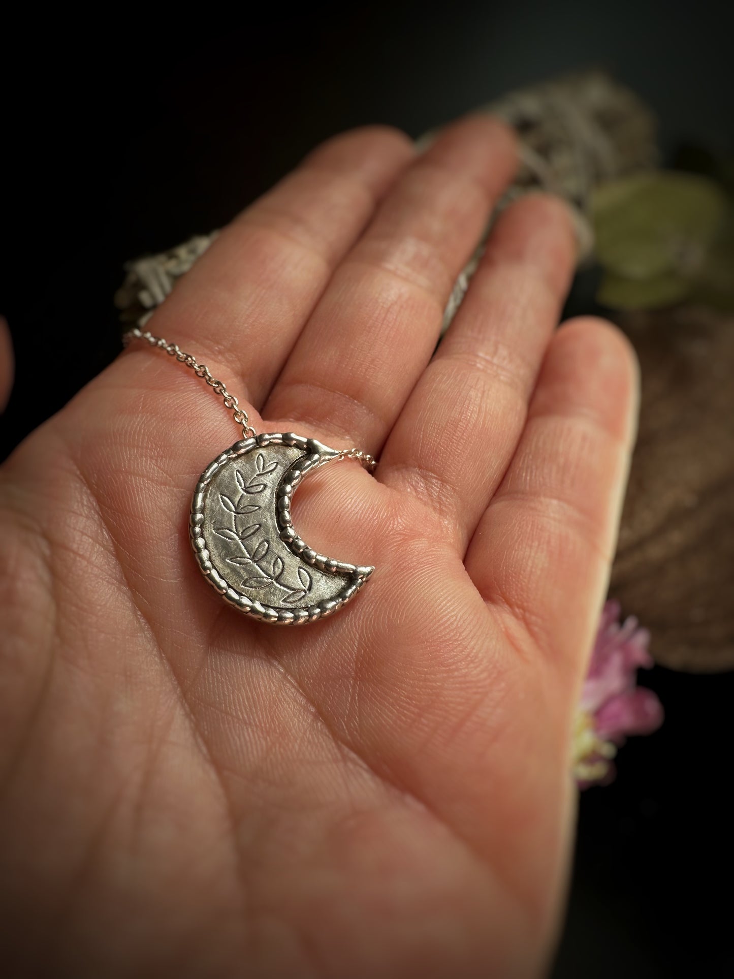 Crescent Moon Pendant Necklace