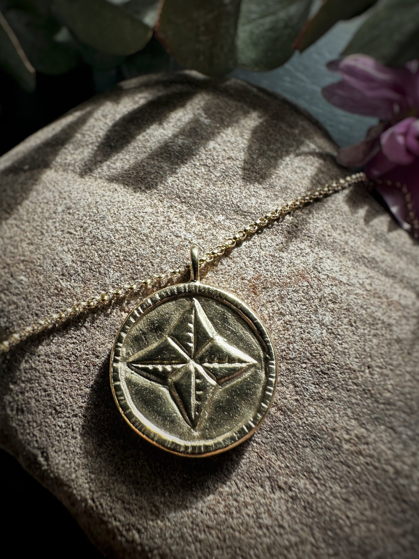 Northern Star Pendant Necklace Solid Yellow Gold