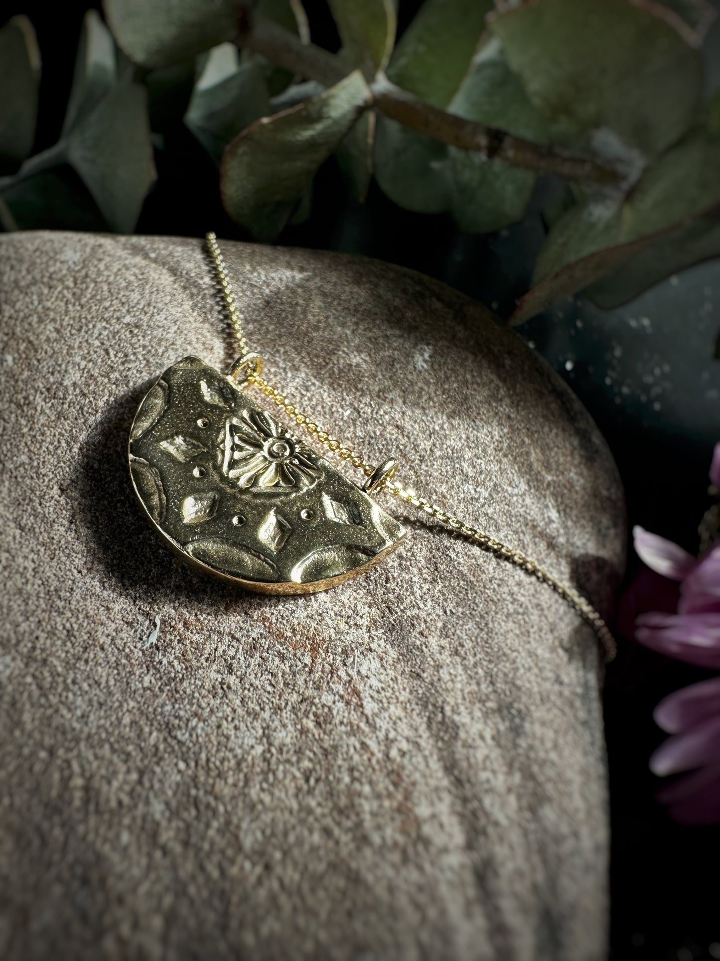 Mandala Pendant Necklace Solid 9ct Yellow Gold