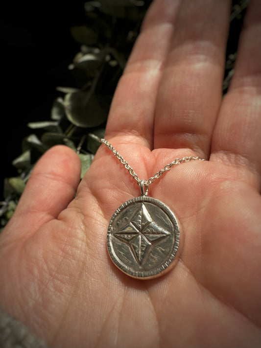 Northern Star Pendant Necklace Solid Sterling Silver