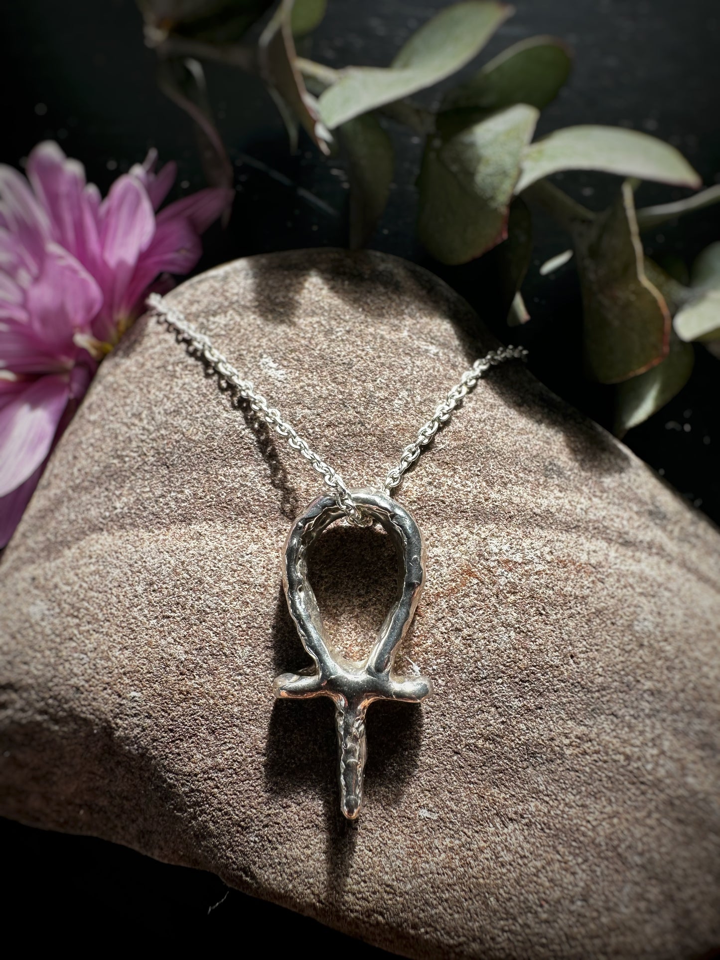Molten Ankh Pendant Necklace