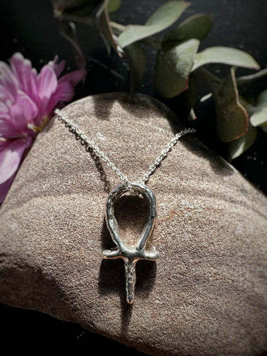 Molten Ankh Pendant Necklace