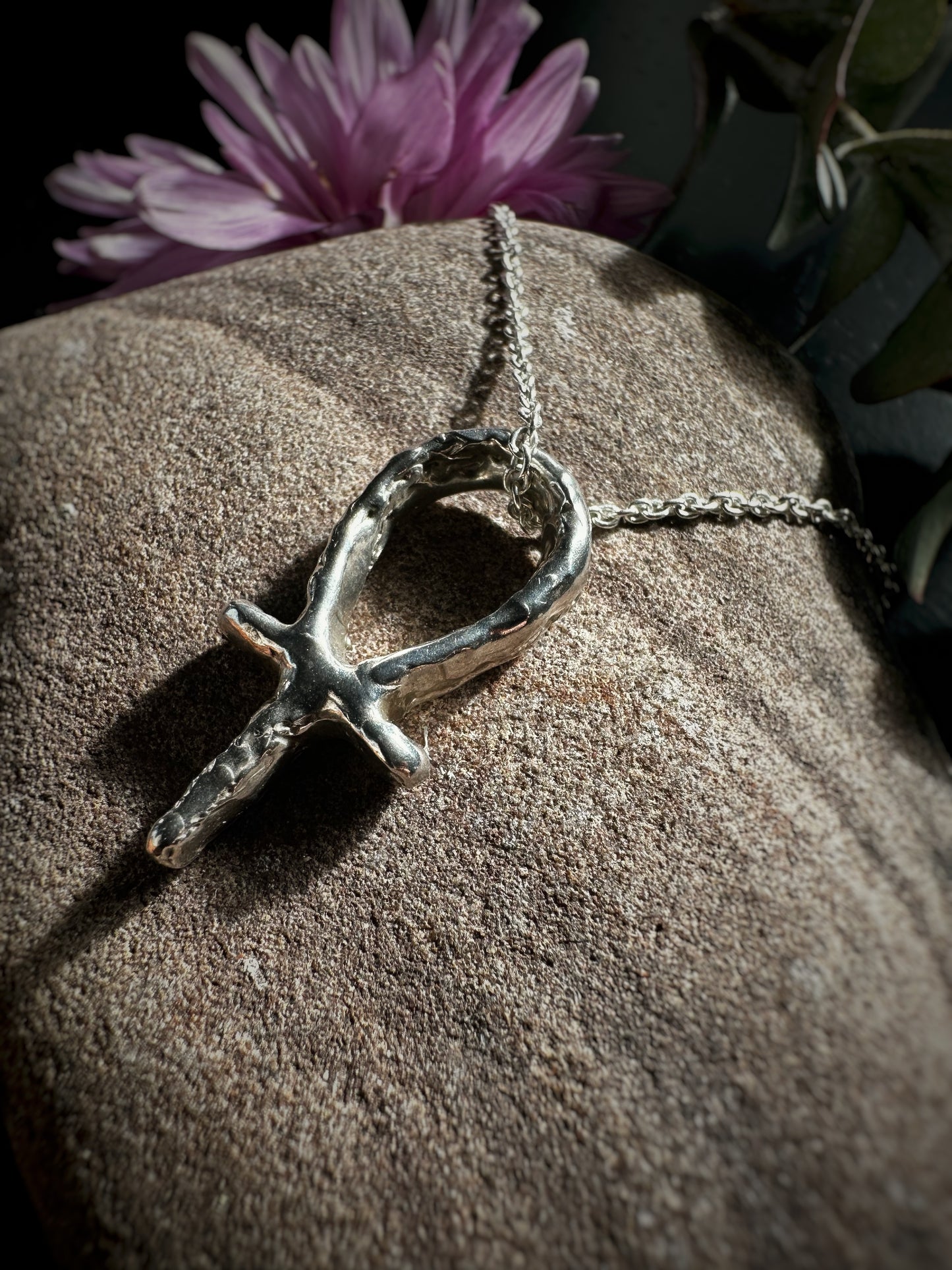 Molten Ankh Pendant Necklace