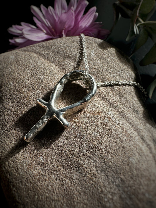 Molten Ankh Pendant Necklace