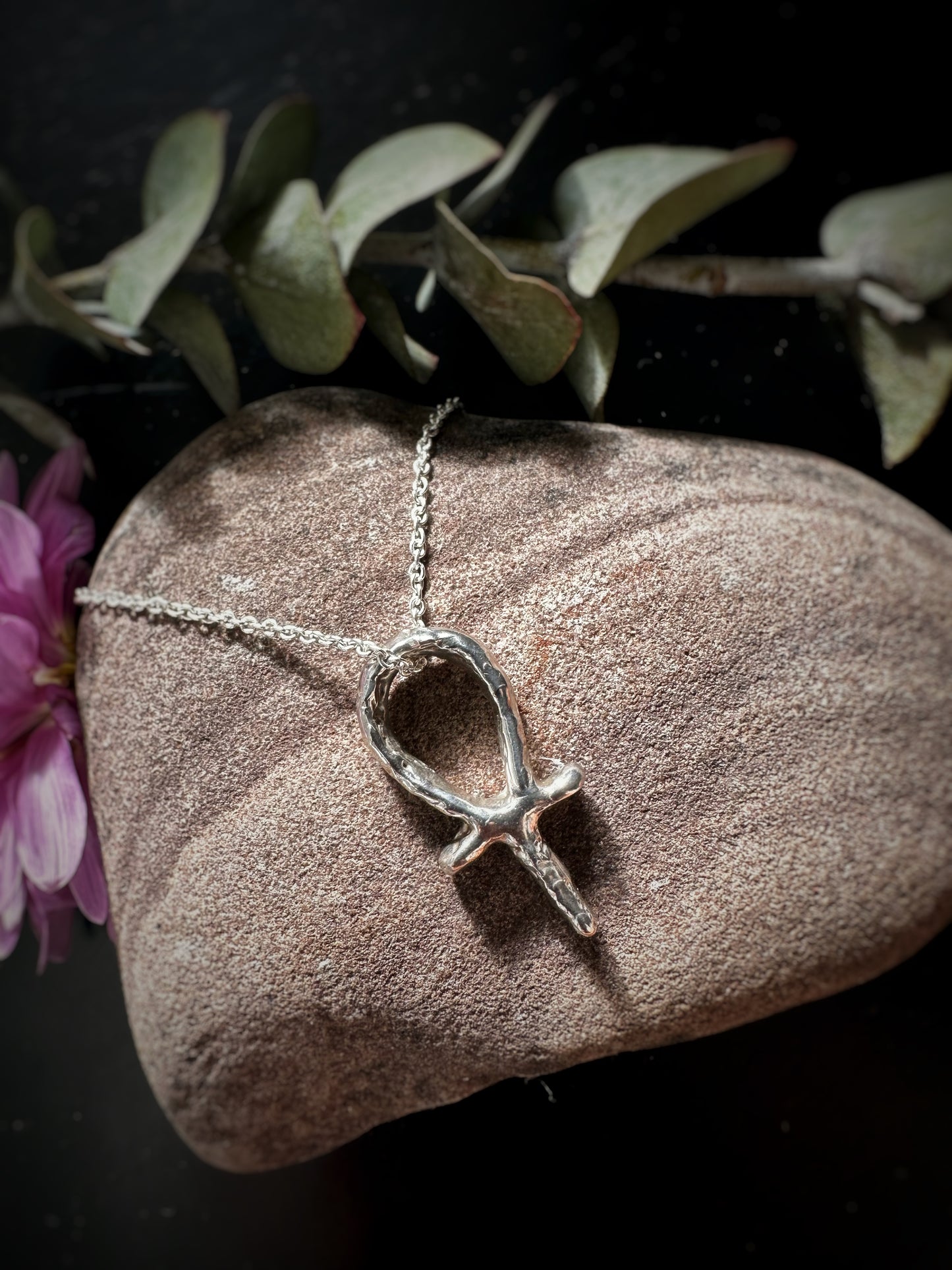 Molten Ankh Pendant Necklace