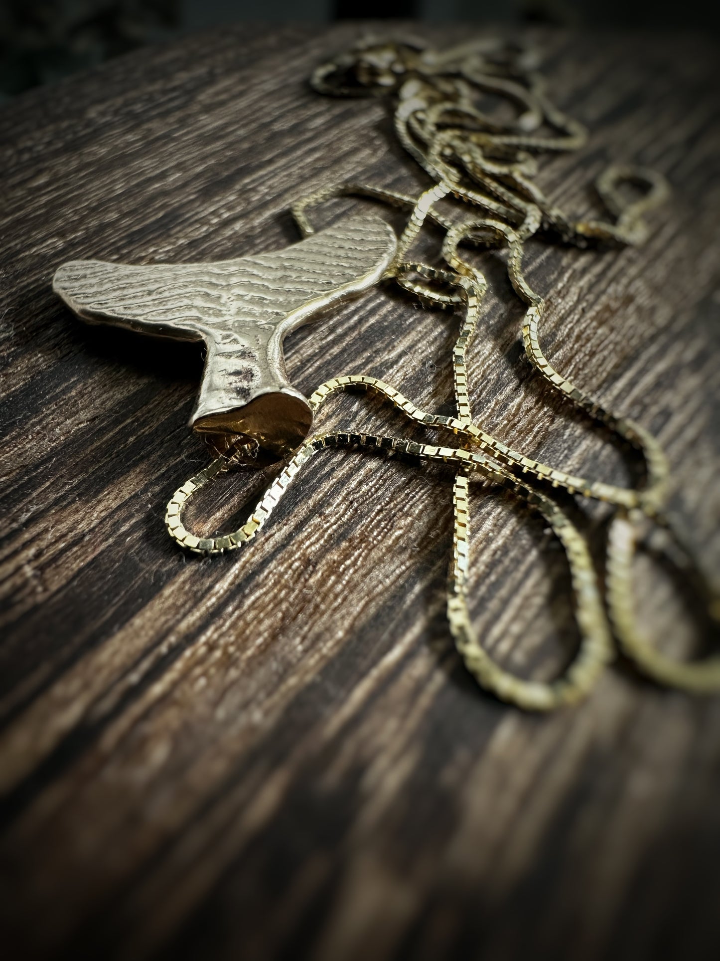 14ct Solid Gold Cuttlefish-Cast Ocean Spirit Tail Pendant