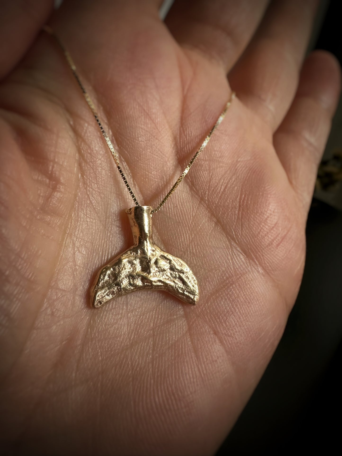 14ct Solid Gold Cuttlefish-Cast Ocean Spirit Tail Pendant