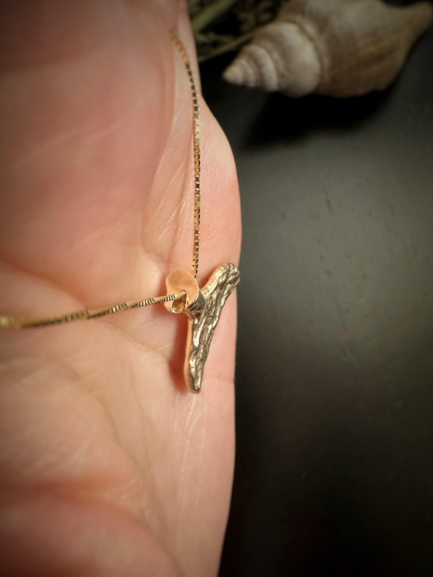 14ct Solid Gold Cuttlefish-Cast Ocean Spirit Tail Pendant