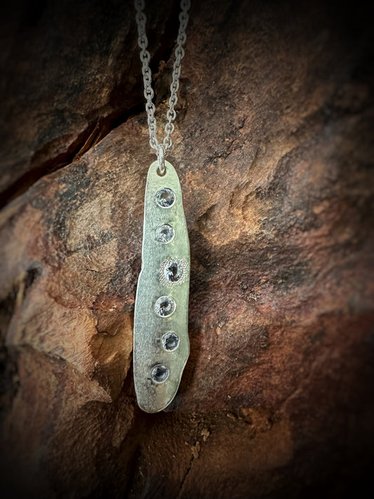 Organic shaped Iolite Pendant Necklace